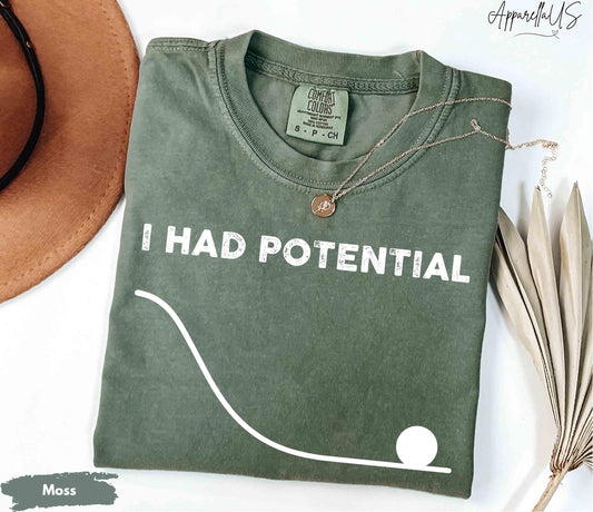 Comfort Colors Potential Downward Sarcastic Adulting Dark Humor Relatable Work Tee (1)