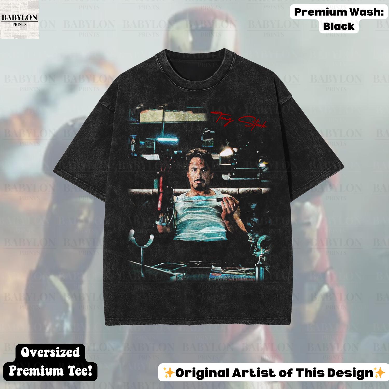 Oversized Iron Man Retro Tony Stark Iron Man Avengers Marvel Disney Avengers Campus Tee Disneyworld (1)