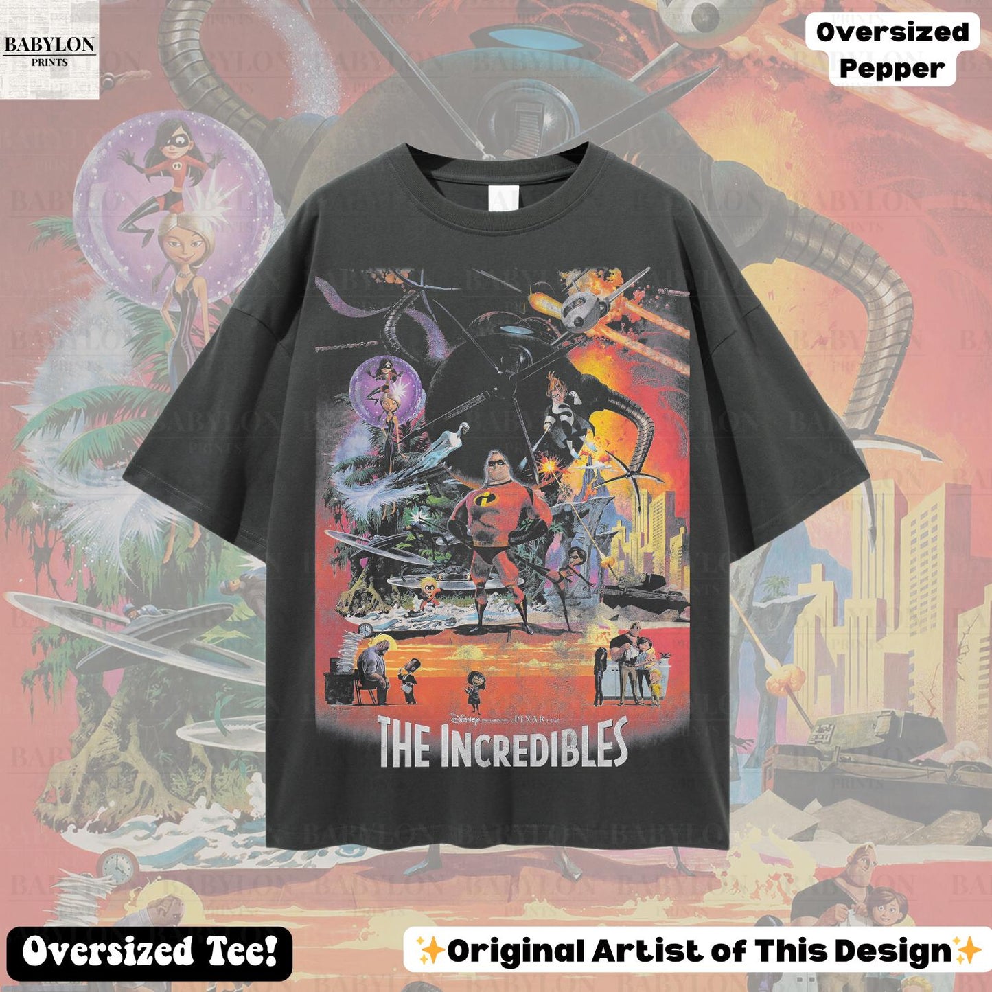 Oversized Incredibles Disney Family Mr Elastigirl Violet Dash Tee Disneyworld Jack Jack Tee (3)