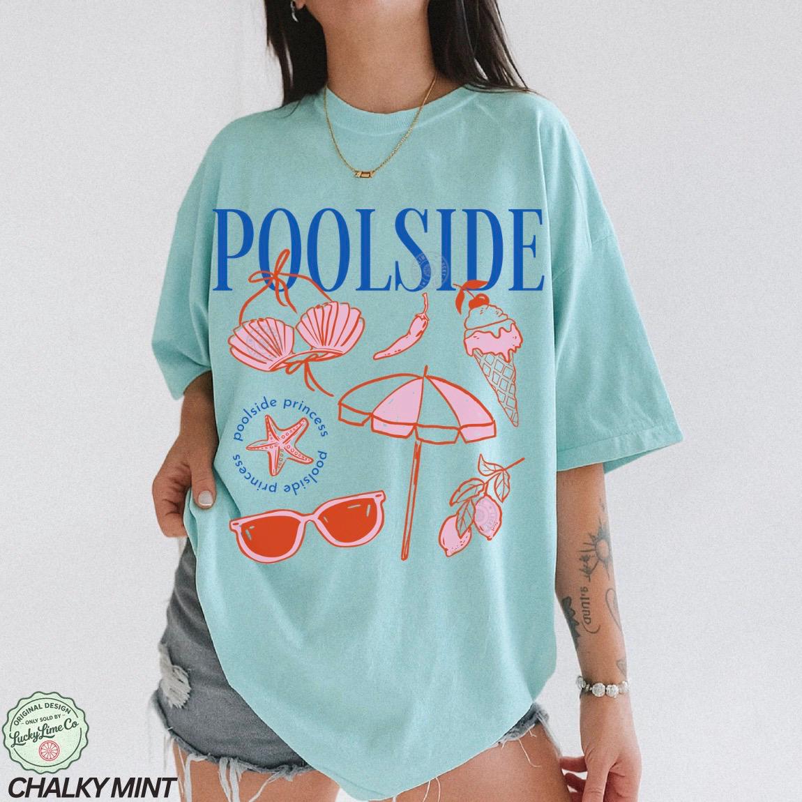 Poolside Princess Retro Summer Preppy Beach Summer Tee Vacation Travel Beachy Summer (2)