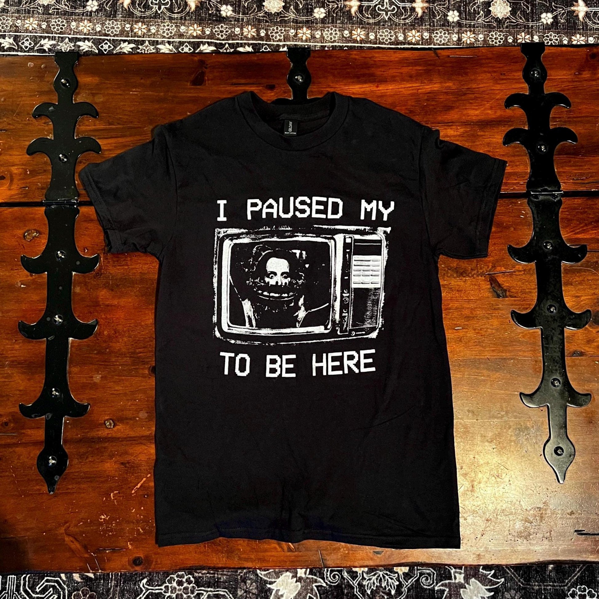 Horror Movie Paused Here Goth Punk Unisex T-shirt, Sweatshirt, Hoodie (1)