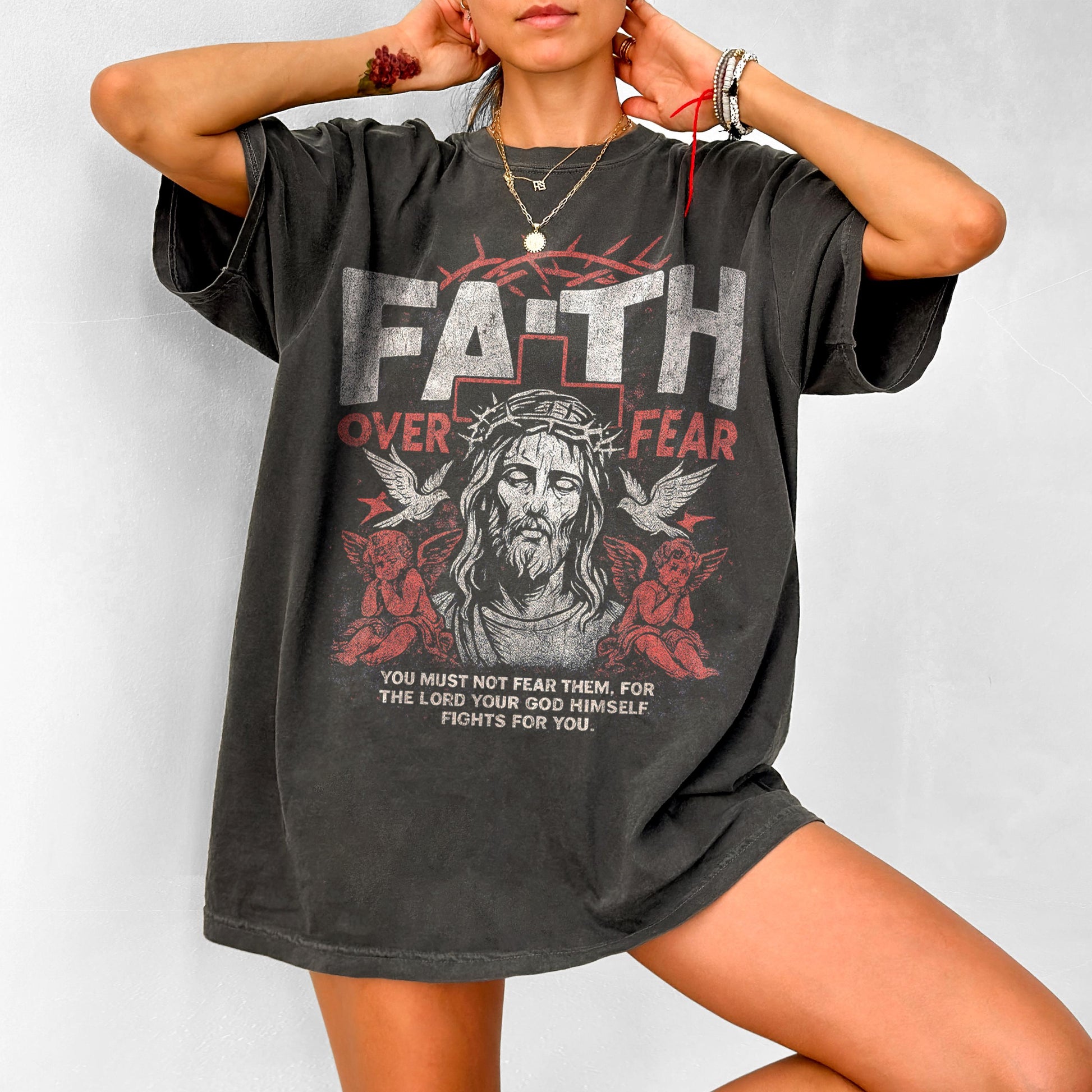 Faith Fear Christian Jesus Unisex T-shirt, Sweatshirt, Hoodie (1)