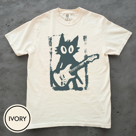 Rock Star Ca Vintage Kitten Y2k Rock Roll Ca Electric Guitar Kitty Tee Cat Grunge Punk Music Lover Him (1)