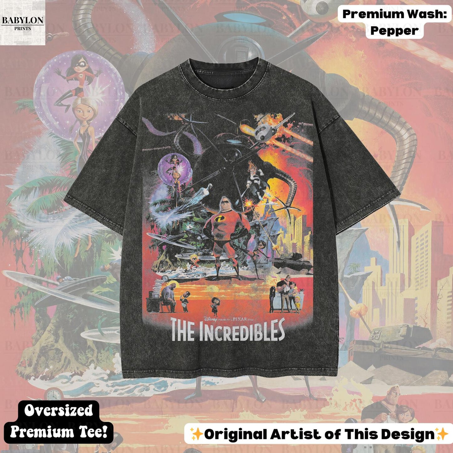 Oversized Incredibles Disney Family Mr Elastigirl Violet Dash Tee Disneyworld Jack Jack Tee (1)