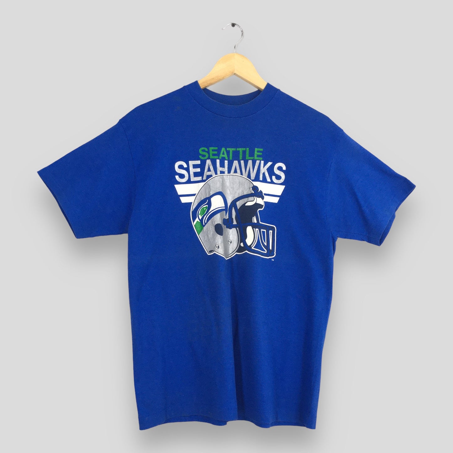 Vintage 90'S Seattle Seahawks Football Nfl Blue Xlarge Seattle Seahawks Rugby American Football Nfl Tees Seahawks Jersey Size Xl (1)