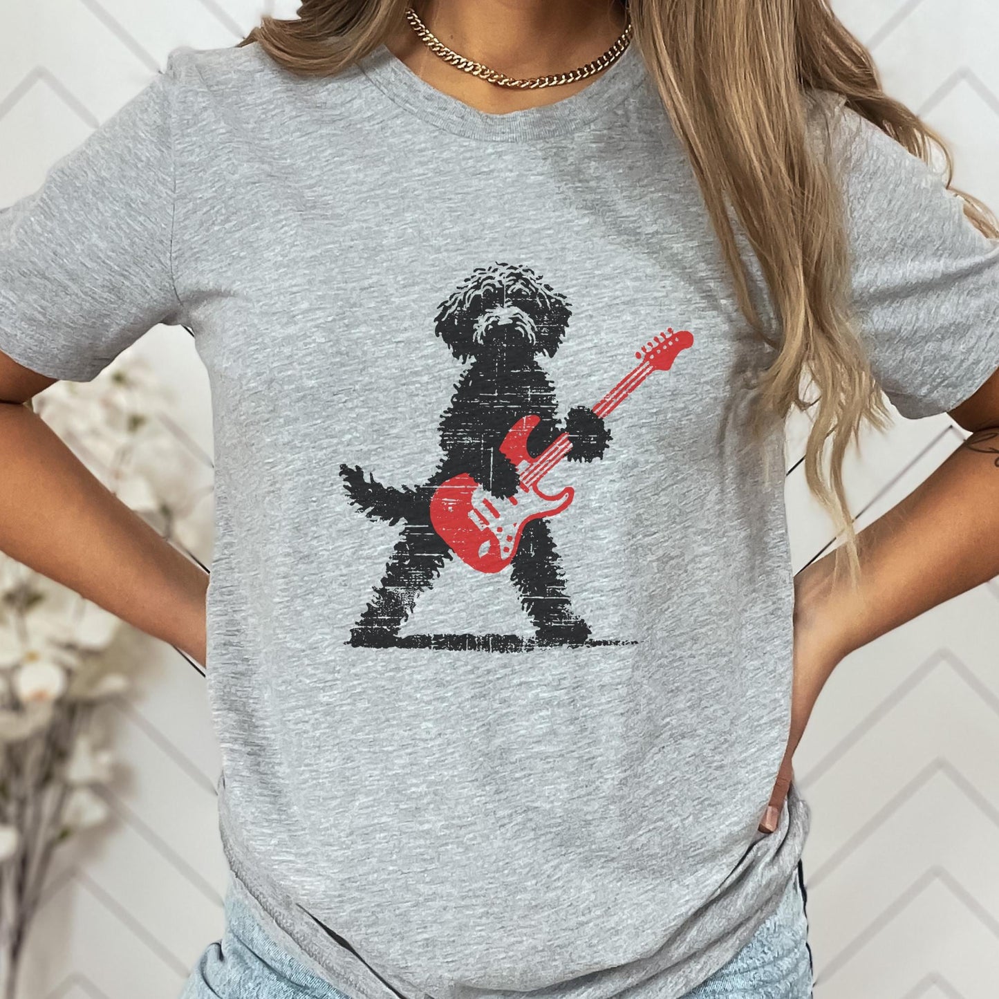 Goldendoodle Rock Guitar Music Lover Tee Doodle Mom Dad Gif Rock Dog (4)