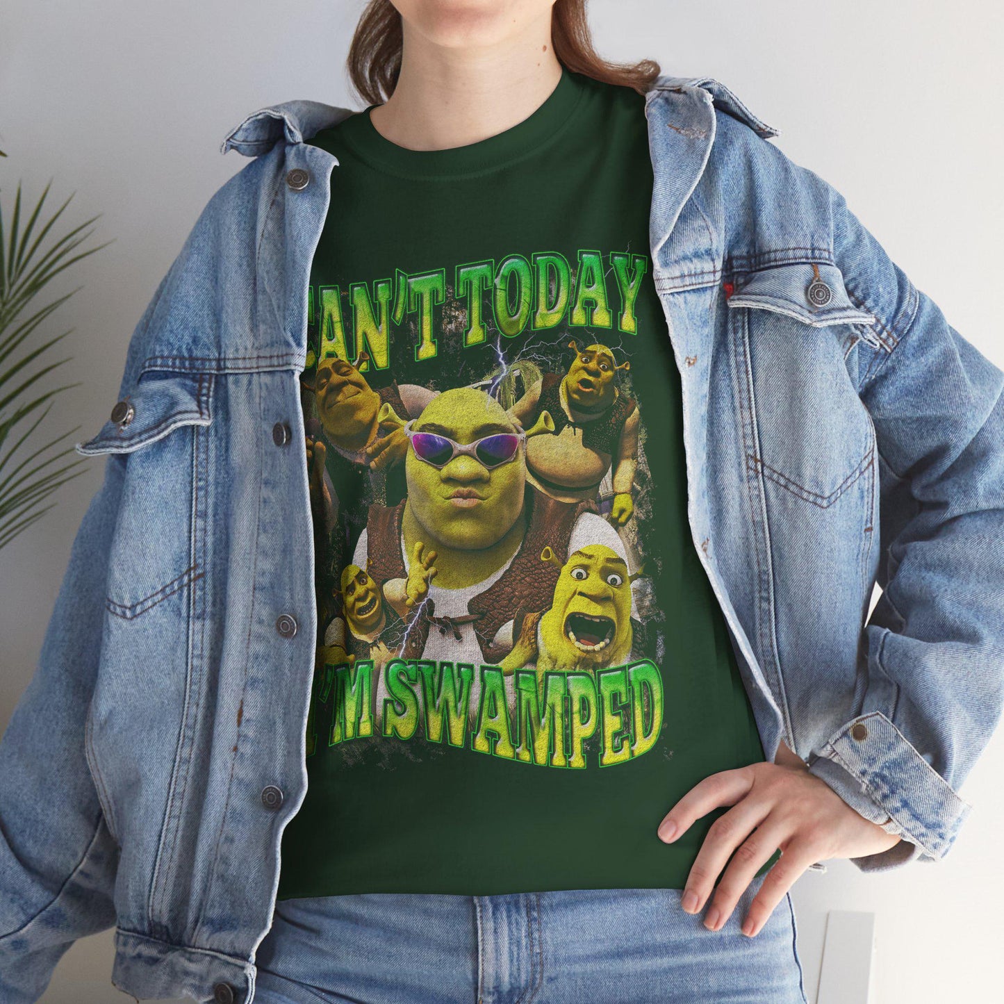 Shrek Meme Can'T Today I'M Swamped Unisex T-shirt, Sweatshirt, Hoodie (3)
