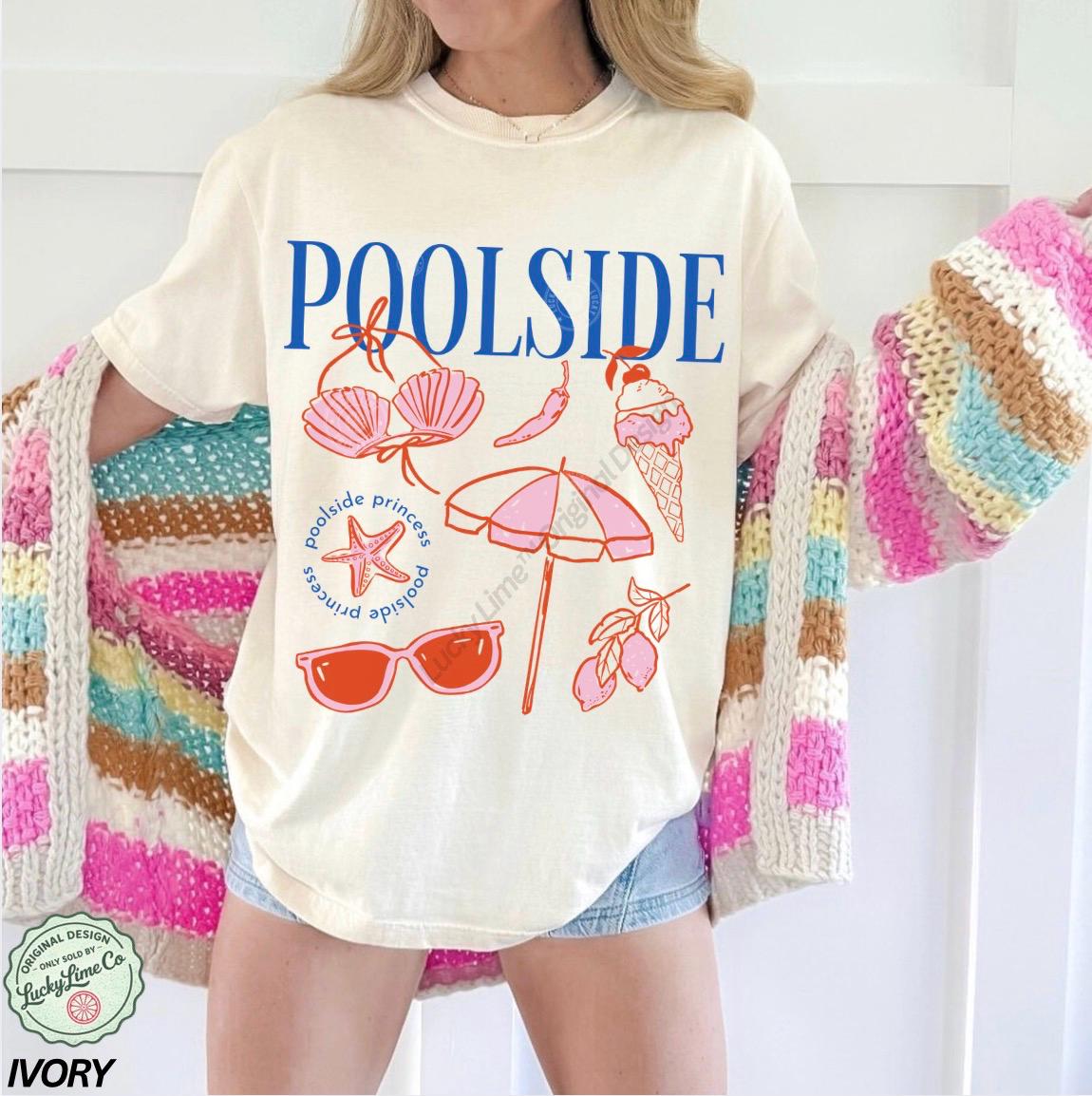 Poolside Princess Retro Summer Preppy Beach Summer Tee Vacation Travel Beachy Summer (1)