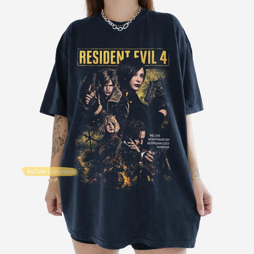 Resident Evil Leon Kennedy Ada Wong Horror Game Streetwear Tee (2)