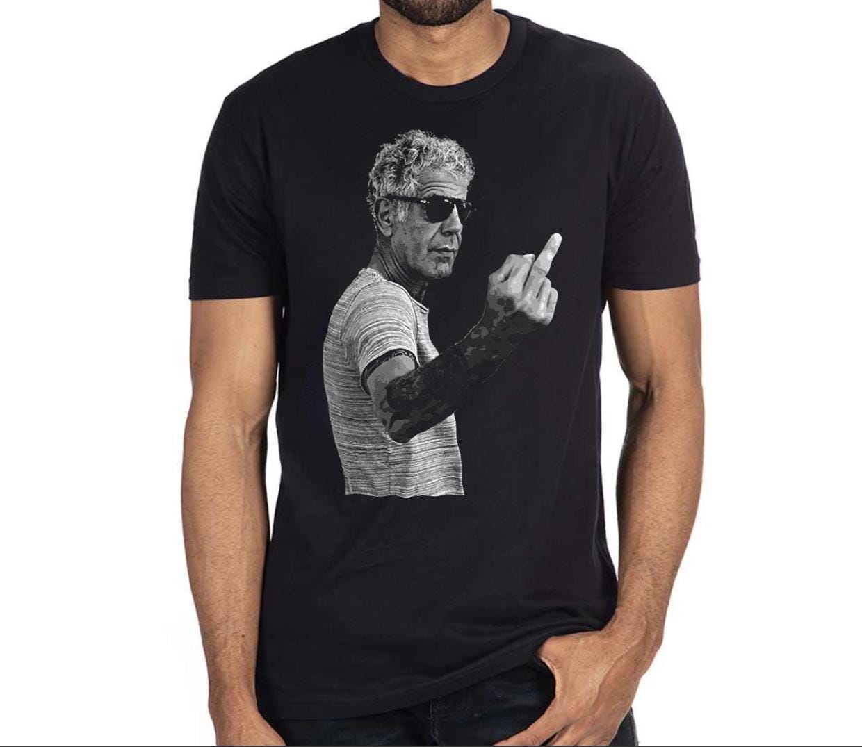 Anthony Bourdain Middle Finger Unisex T-shirt, Sweatshirt, Hoodie (2)