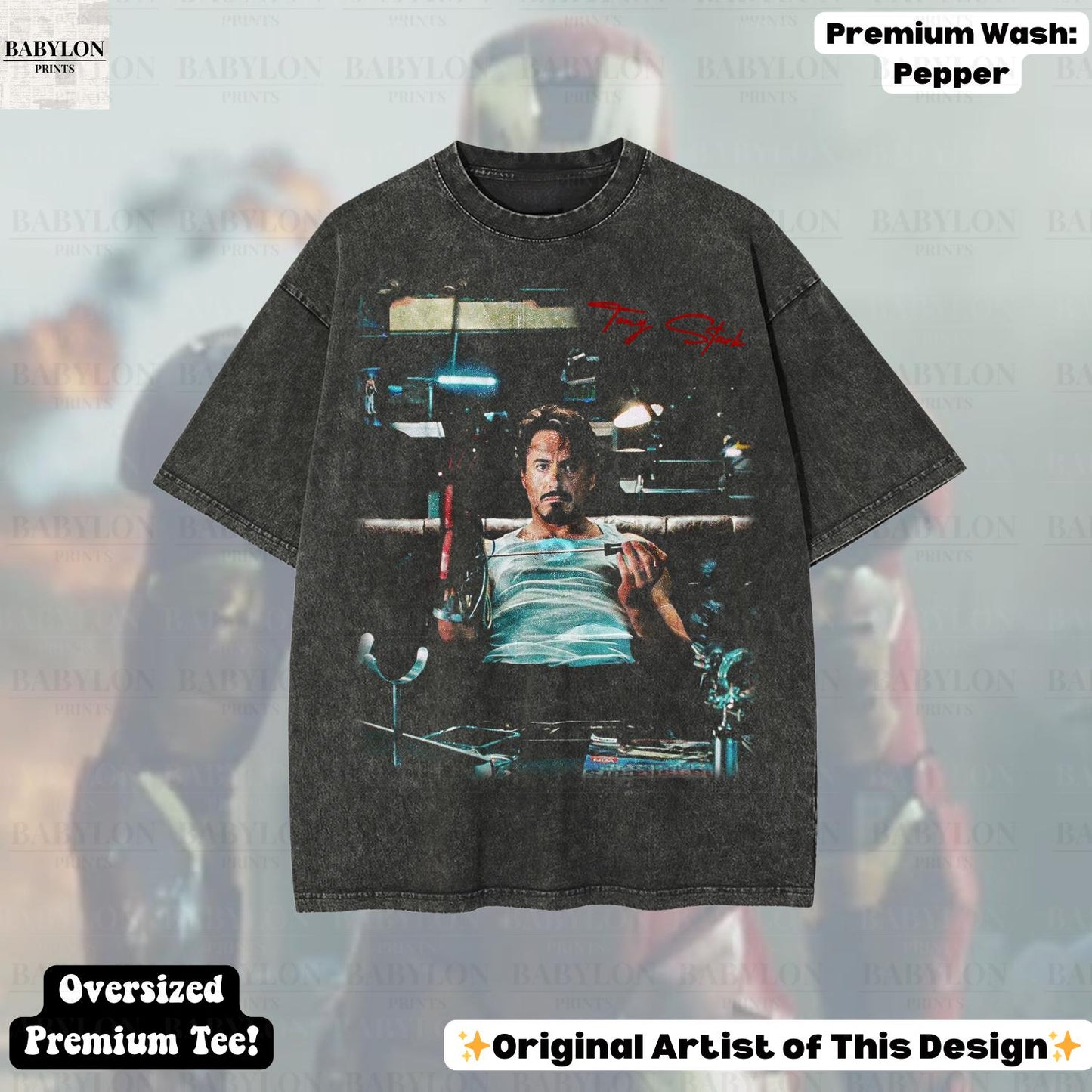 Oversized Iron Man Retro Tony Stark Iron Man Avengers Marvel Disney Avengers Campus Tee Disneyworld (2)
