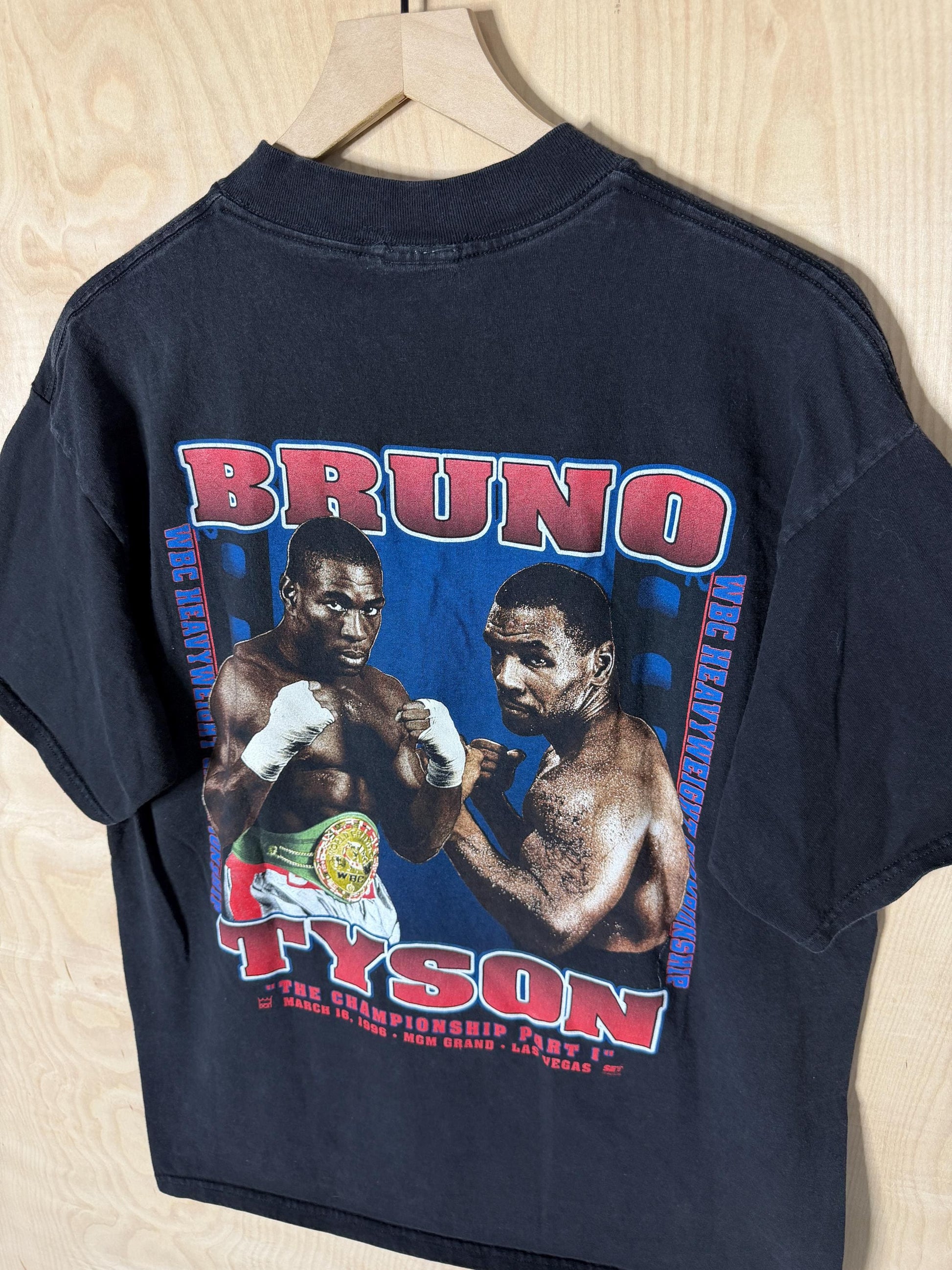 Vintage 90s Mike Tyson Frank Bruno Fight Promo Black Size Xl (3)