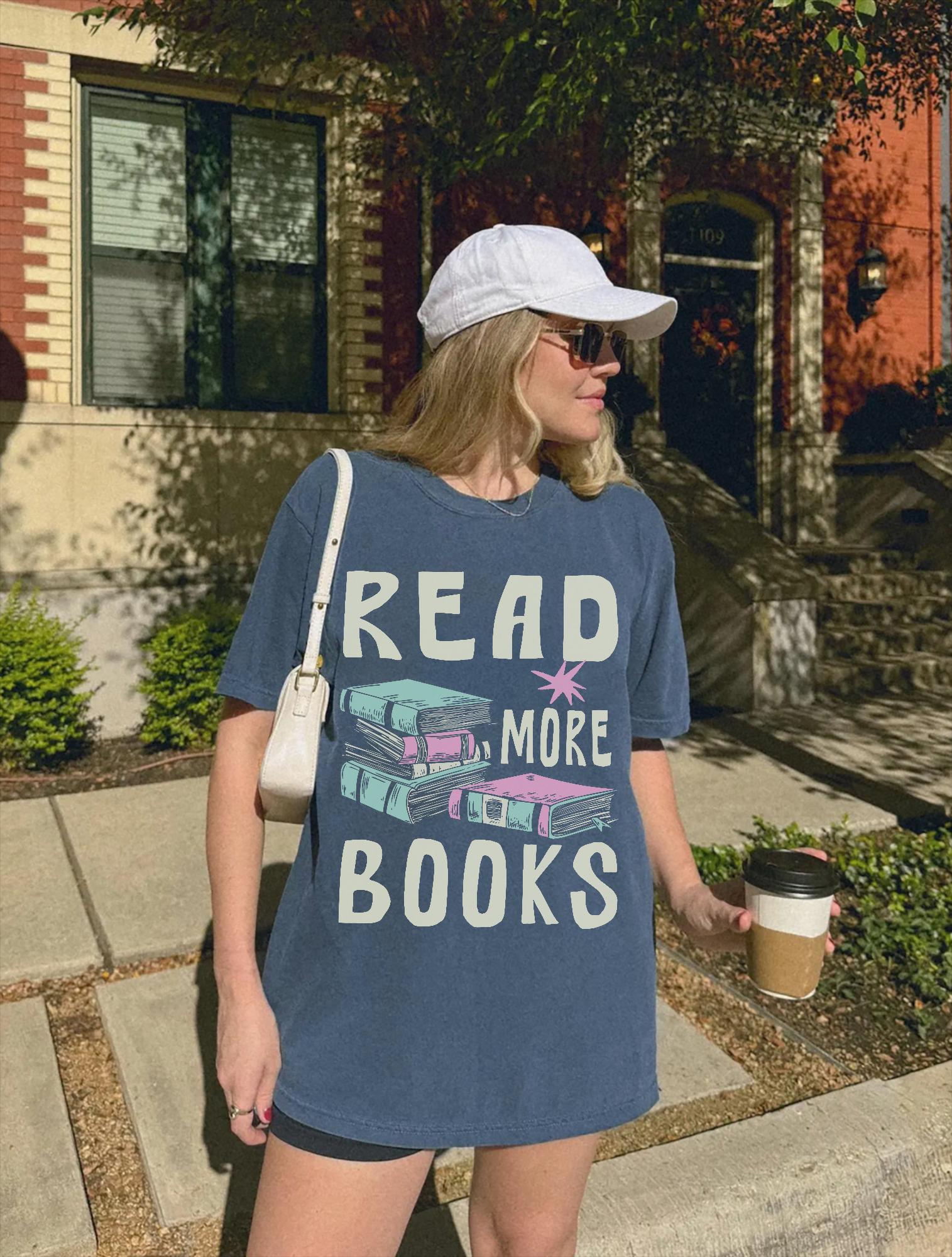 90s Vintage Read More Books Book Lover Bookish Unisex T-shirt, Sweatshirt, Hoodie (4)