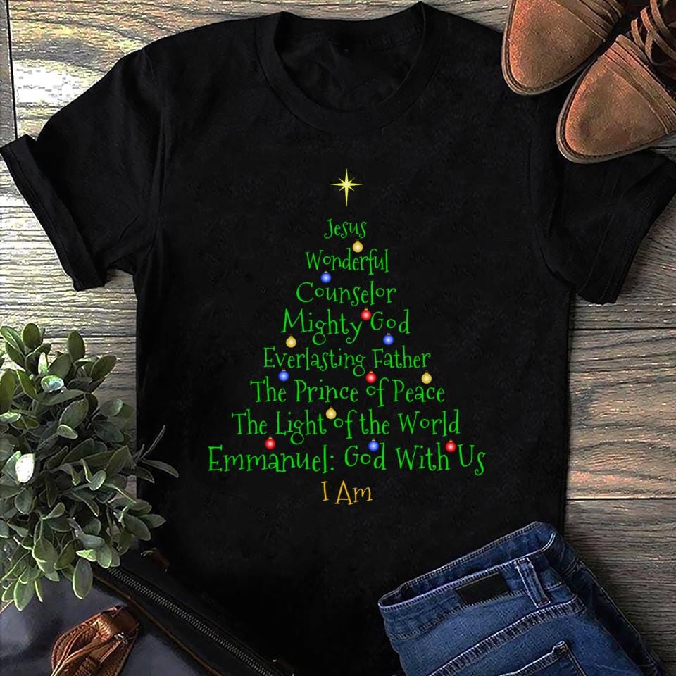 Christian Christmas Bible Names Jesus Tree Shaped Jesus God Christian (1)