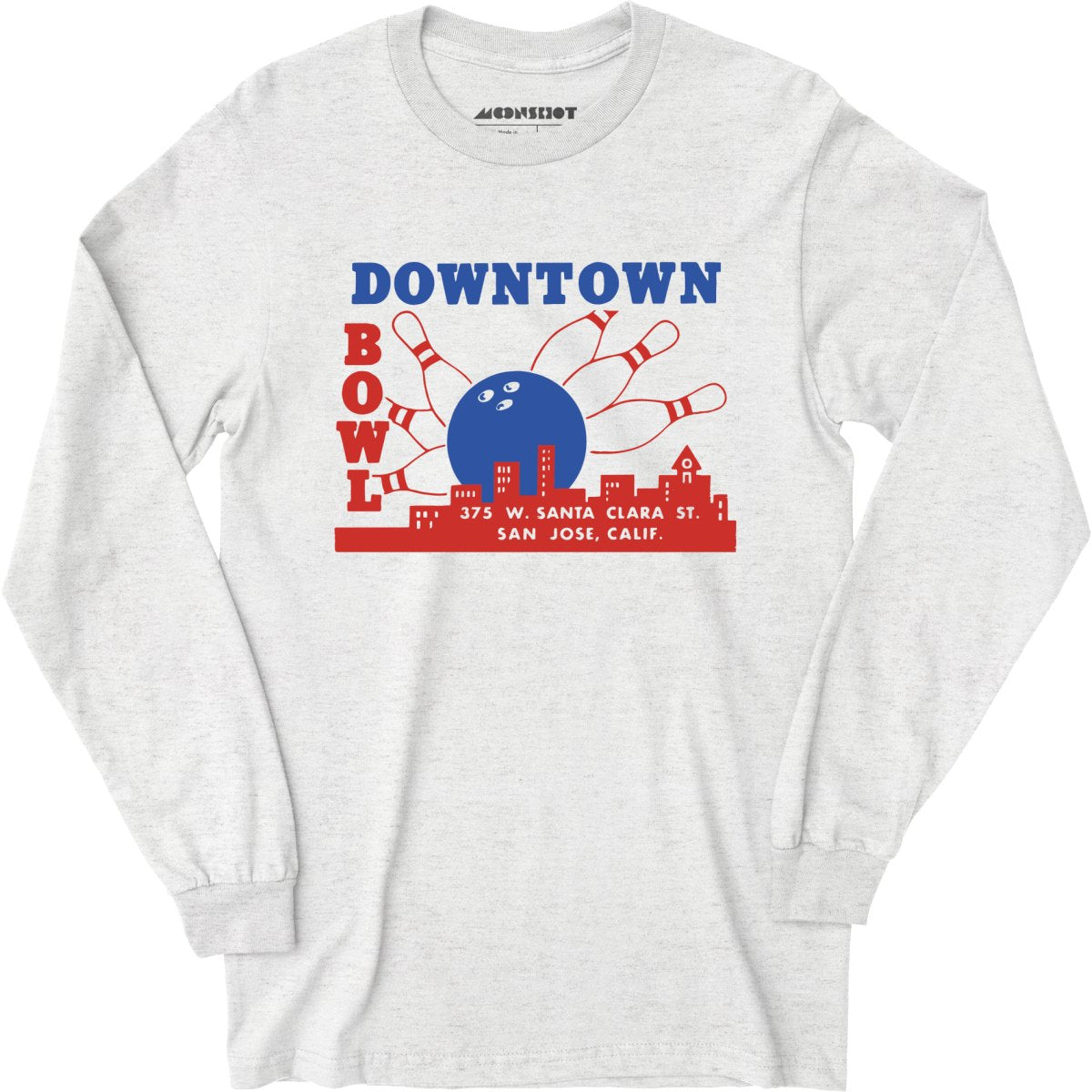 Downtown Bowl - San Jose, CA - Vintage Bowling Alley - Long Sleeve T-Shirt