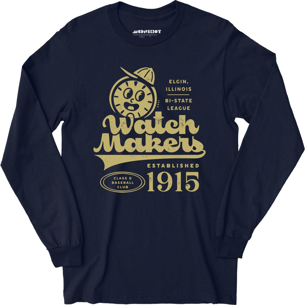 Elgin Watch Makers - Illinois - Vintage Defunct Baseball Teams - Long Sleeve T-Shirt