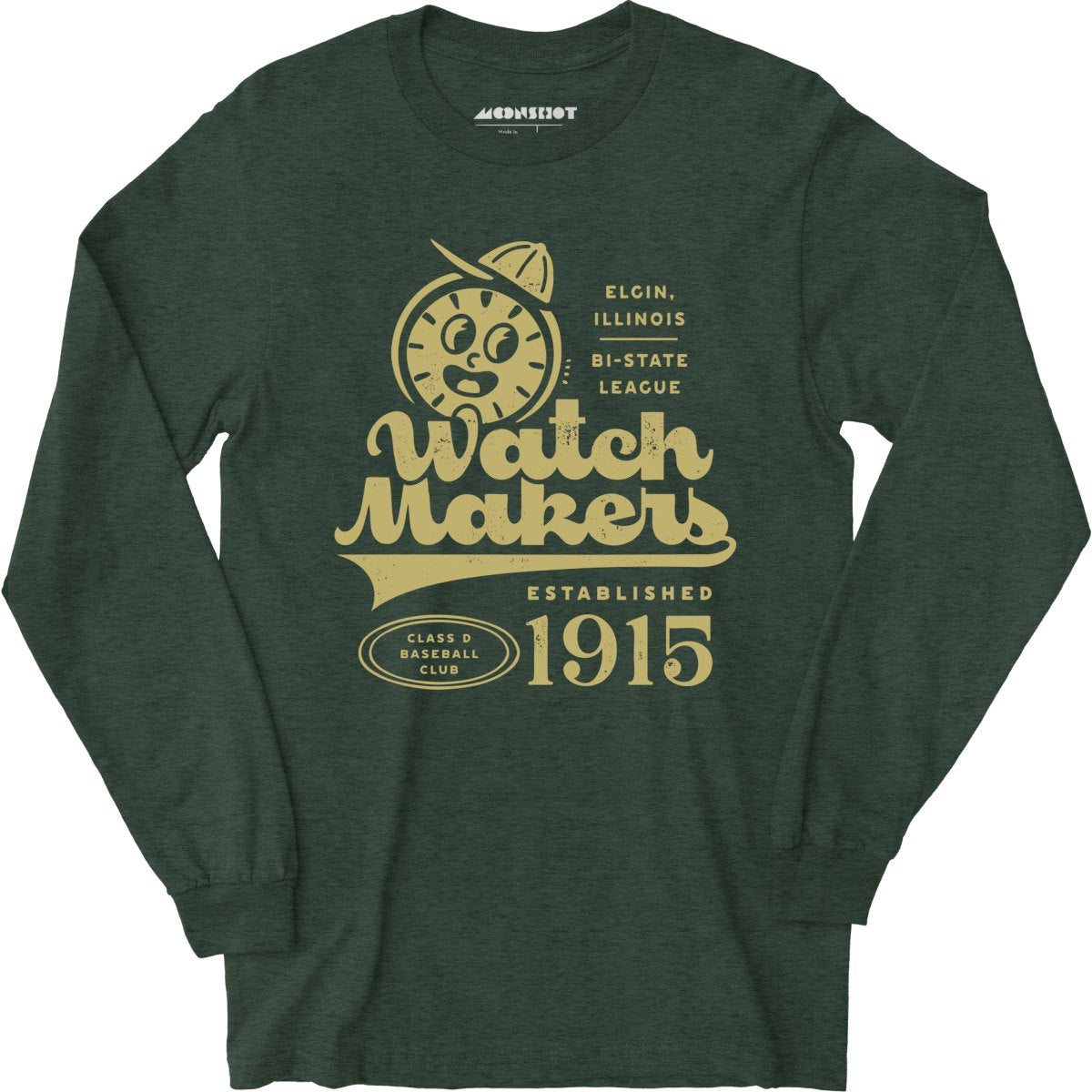 Elgin Watch Makers - Illinois - Vintage Defunct Baseball Teams - Long Sleeve T-Shirt
