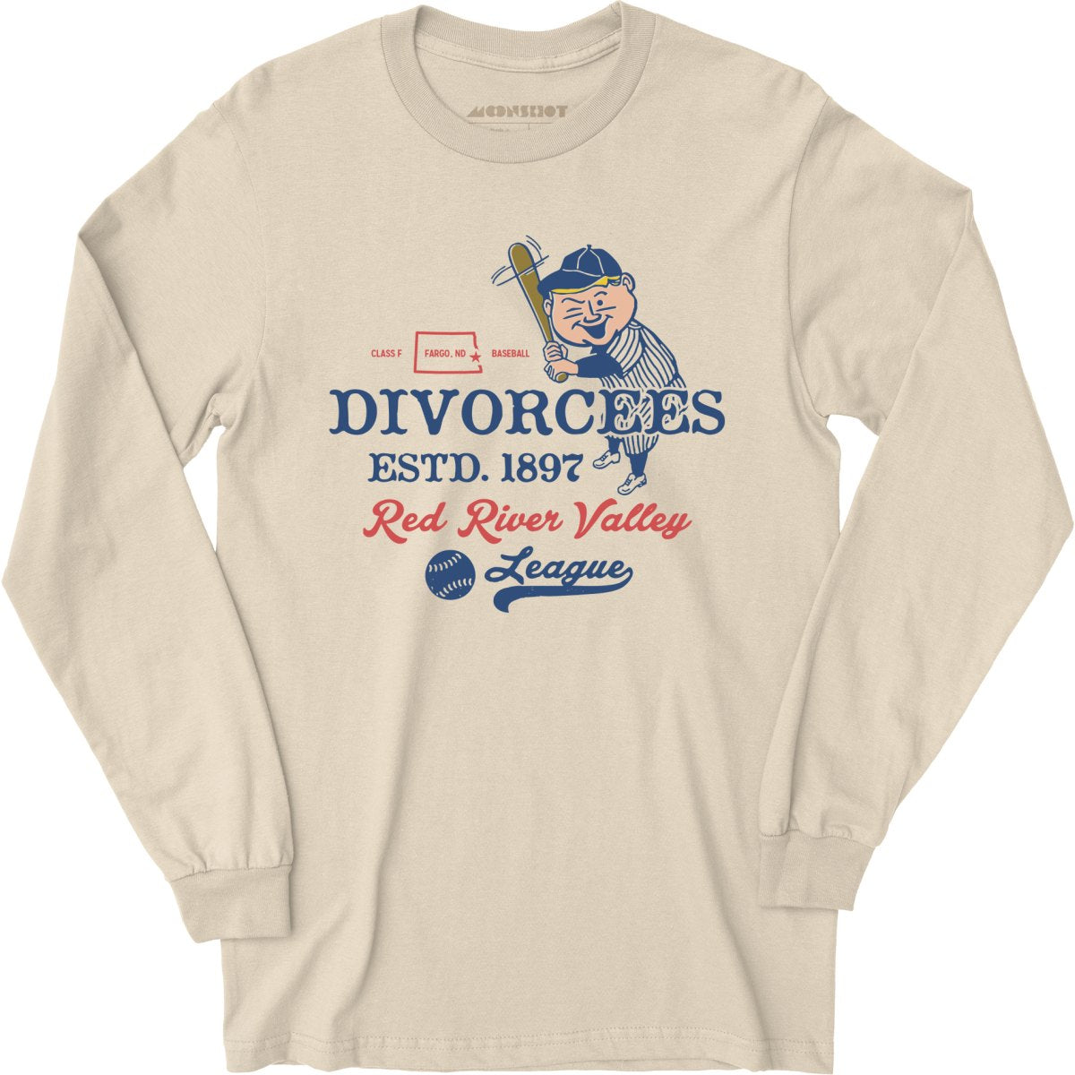 Fargo Divorcees - North Dakota - Vintage Defunct Baseball Teams - Long Sleeve T-Shirt
