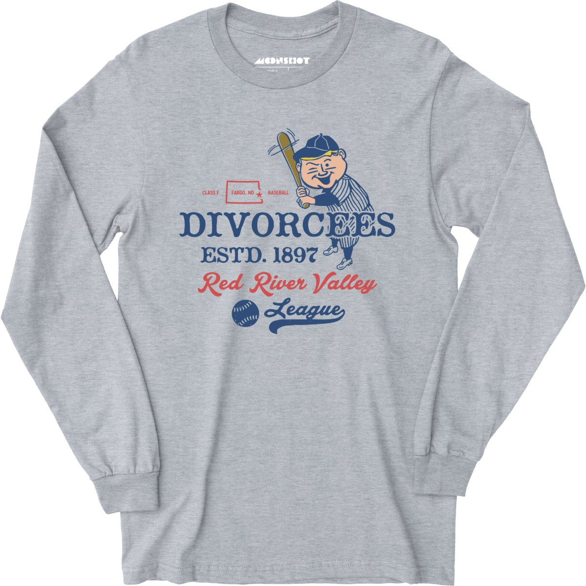 Fargo Divorcees - North Dakota - Vintage Defunct Baseball Teams - Long Sleeve T-Shirt
