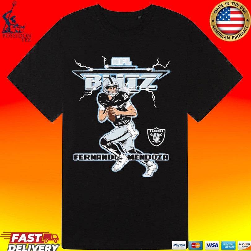Fernando Mendoza Las Vegas Raiders Homage Nfl Blitz Player T-shirt