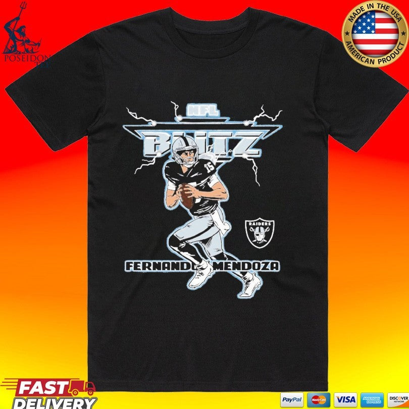 Fernando Mendoza Las Vegas Raiders Homage Nfl Blitz Player T-shirt