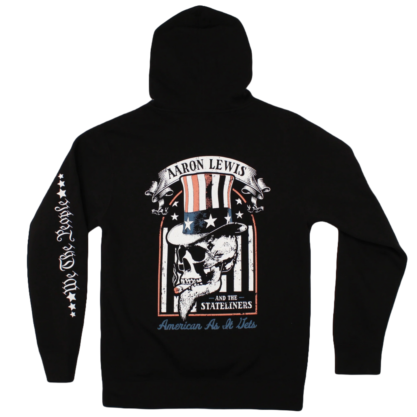 Aaron Lewis Uncle Sam Skull Mens Zip-Up Hoodie Black