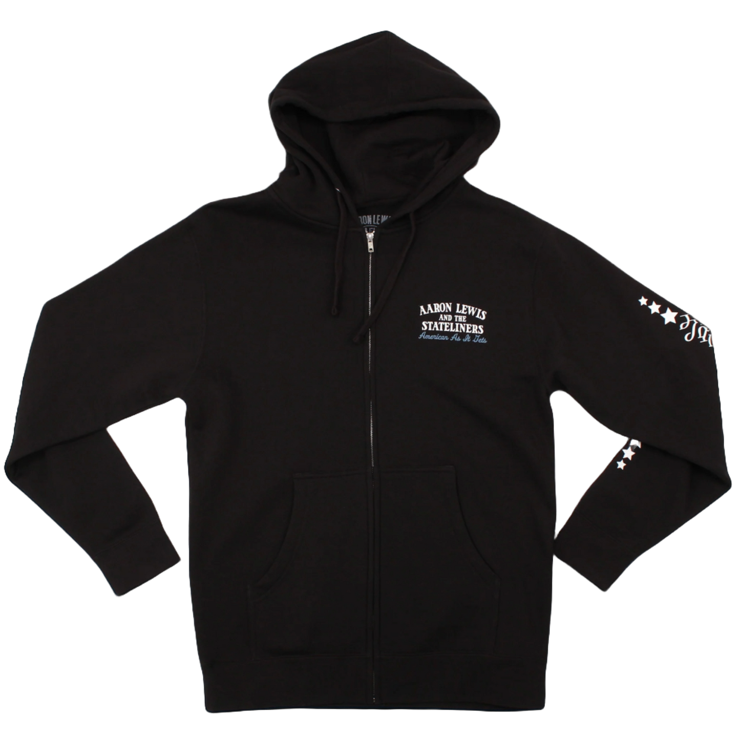 Aaron Lewis Uncle Sam Skull Mens Zip-Up Hoodie Black