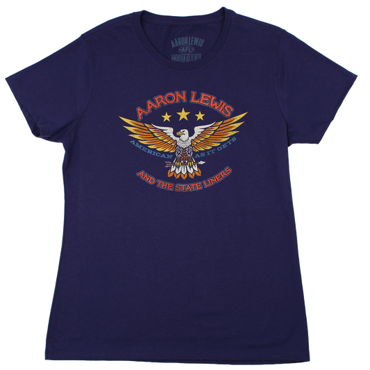 Aaron Lewis and The State Liners Womens T Shirt Blue