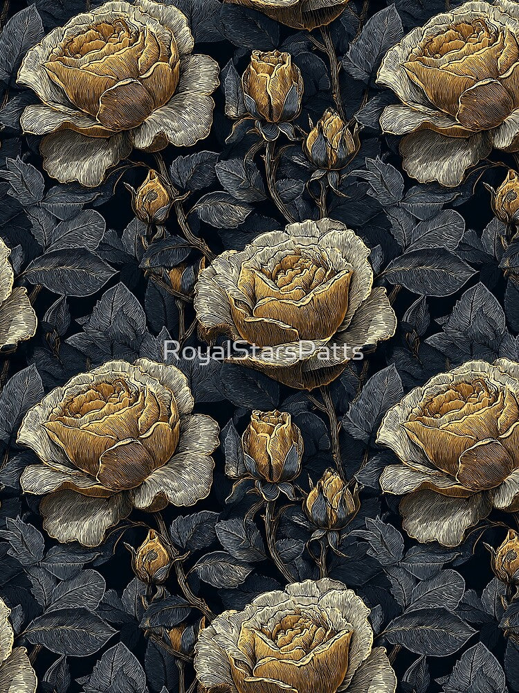 Lush Rose Bouquet  - Retro Flower Floral  - Gifts For Mom by RoyalStarsPatts