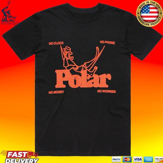 Flatspot Polar No Clock No Phone No Money No Worries T-shirt