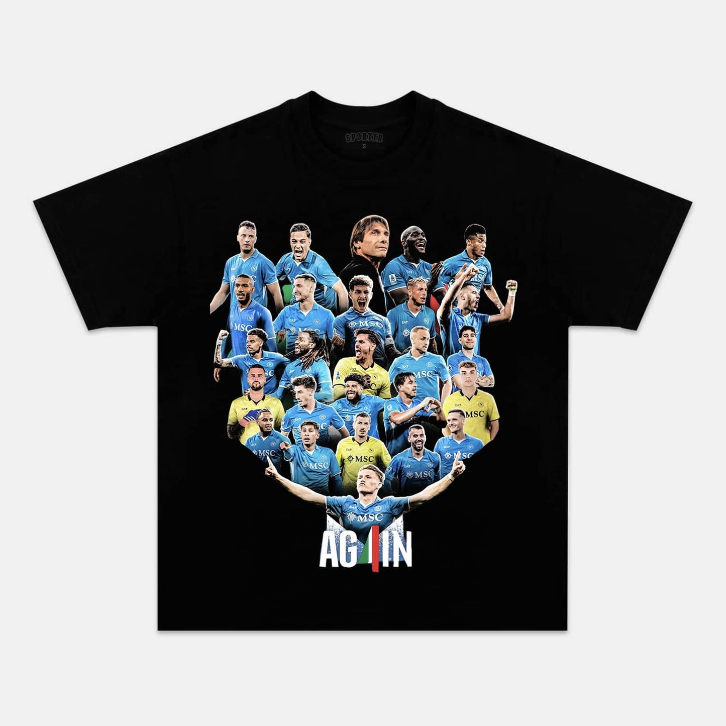 NAPOLI WIN 4TH SERIE A TITLE TEE. 5.24 Style002 - clothing by TeeHivey.com (Image 1)
