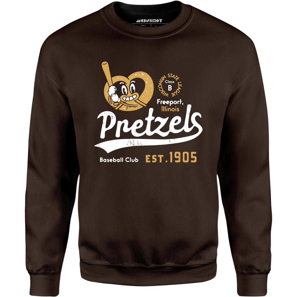 Freeport Pretzels - Illinois - Vintage Defunct Baseball Teams - Unisex Sweatshirt