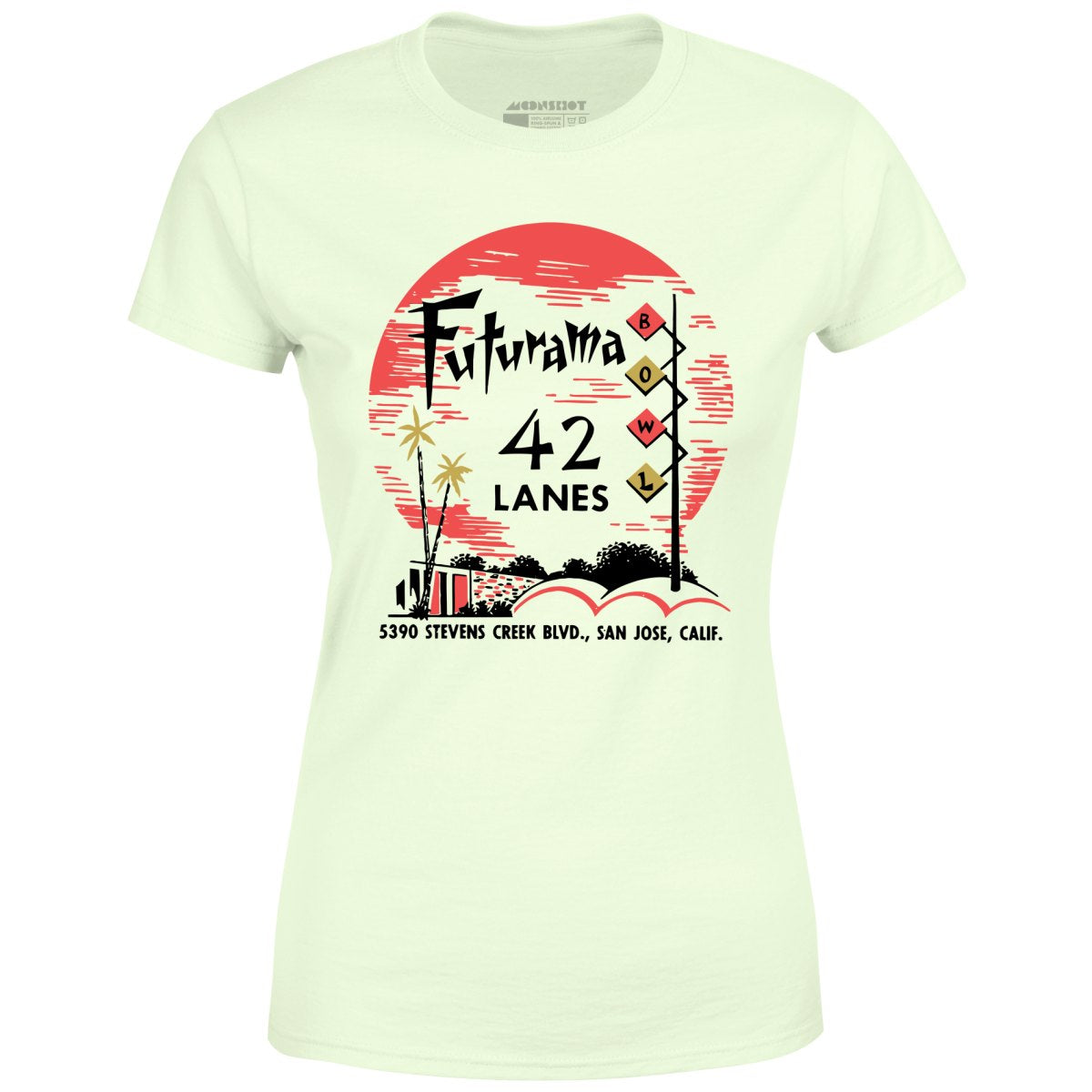 Futurama Lanes - San Jose, CA - Vintage Bowling Alley - Women's T-Shirt