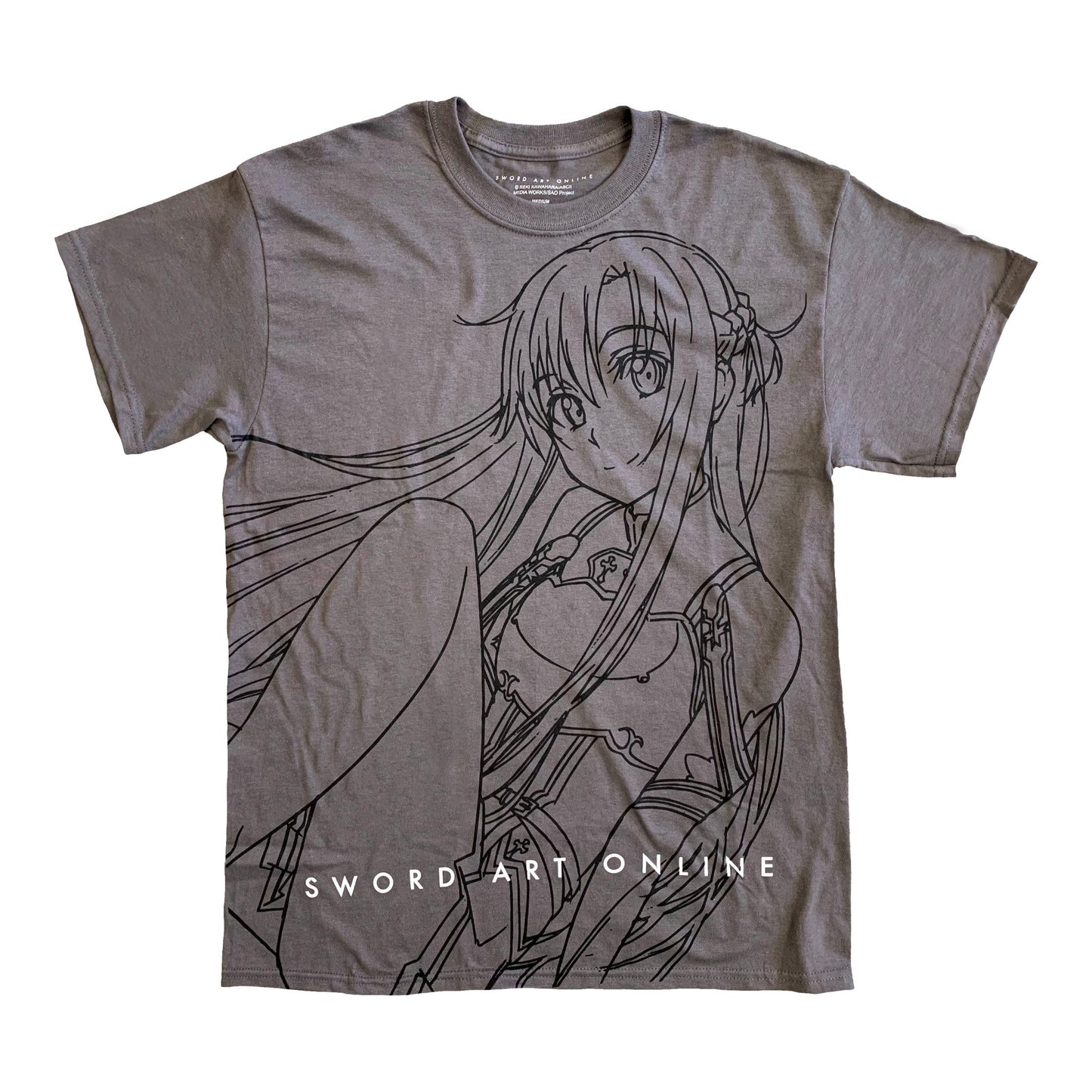 Sword Art Online - Asuna Sitting Line Art Adult T-Shirt - clothing by TeeHivey.com (Image 1)
