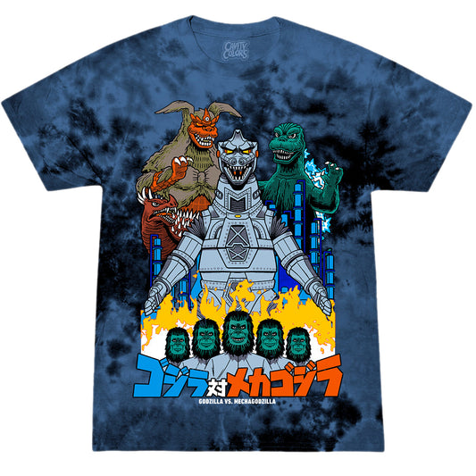 GODZILLA VS. MECHAGODZILLA: ALIEN INVASION - TIE-DYE T-SHIRT (SPACE TITANIUM TIE DYE)