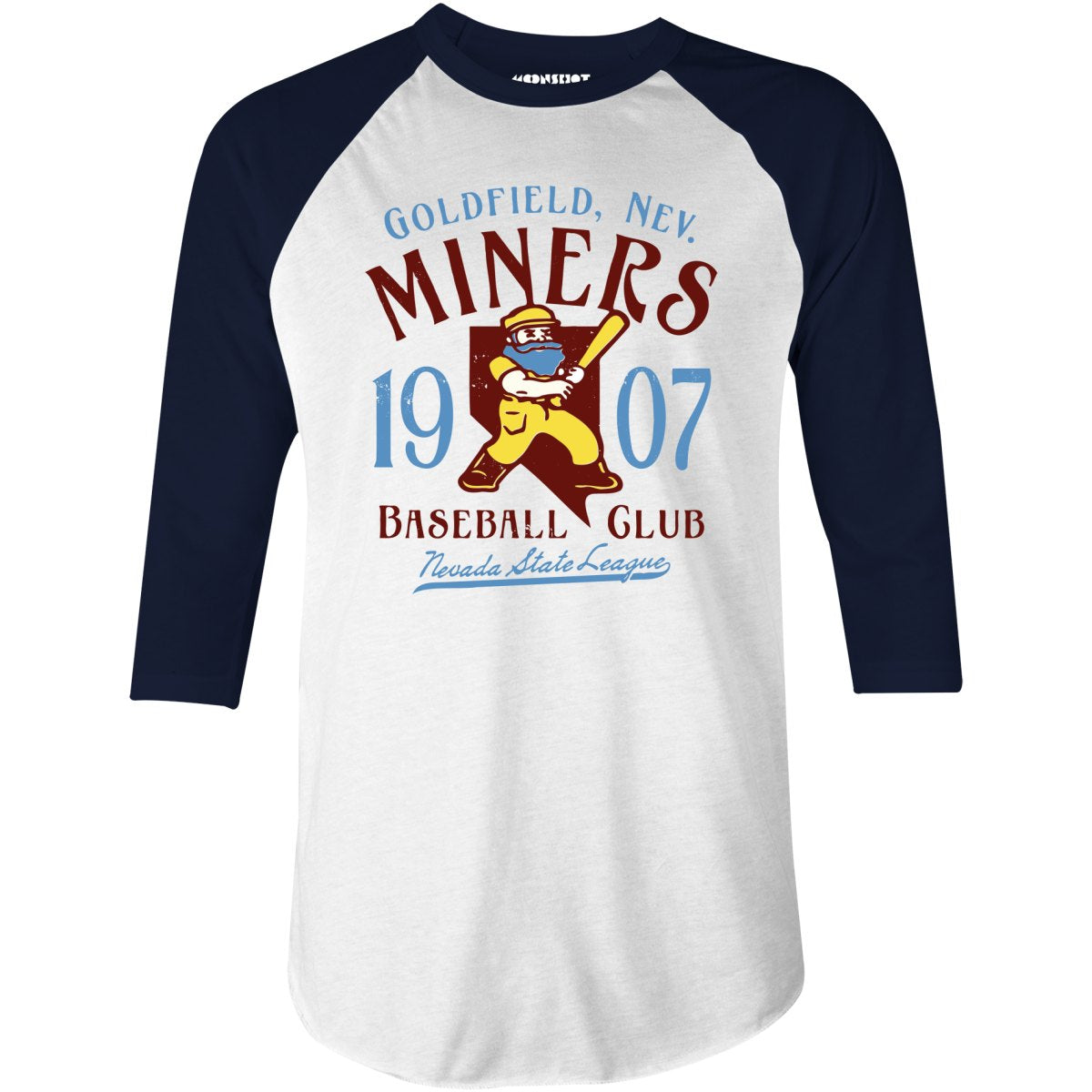 Goldfield Miners - Nevada - Vintage Defunct Baseball Teams - 3/4 Sleeve Raglan T-Shirt