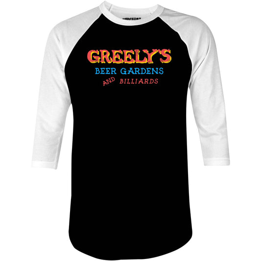 Greely's Beer Gardens & Billiards - 3/4 Sleeve Raglan T-Shirt