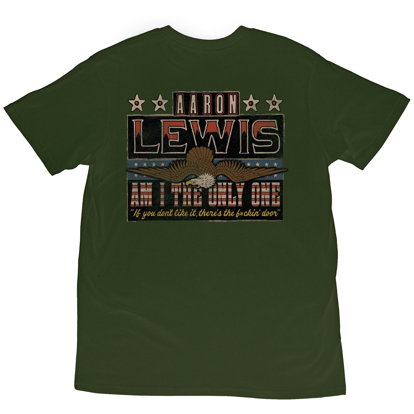 Aaron Lewis Only One Eagle Mens T Shirt Olive