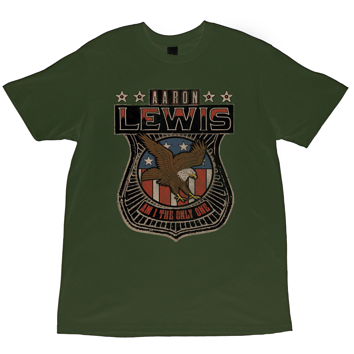 Aaron Lewis Only One Eagle Mens T Shirt Olive
