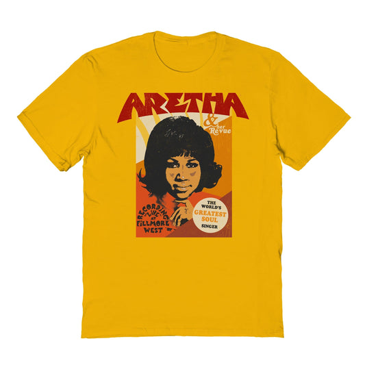 Aretha Franklin Aretha and Revue Mens T Shirt Gold - clothing by TeeHivey.com