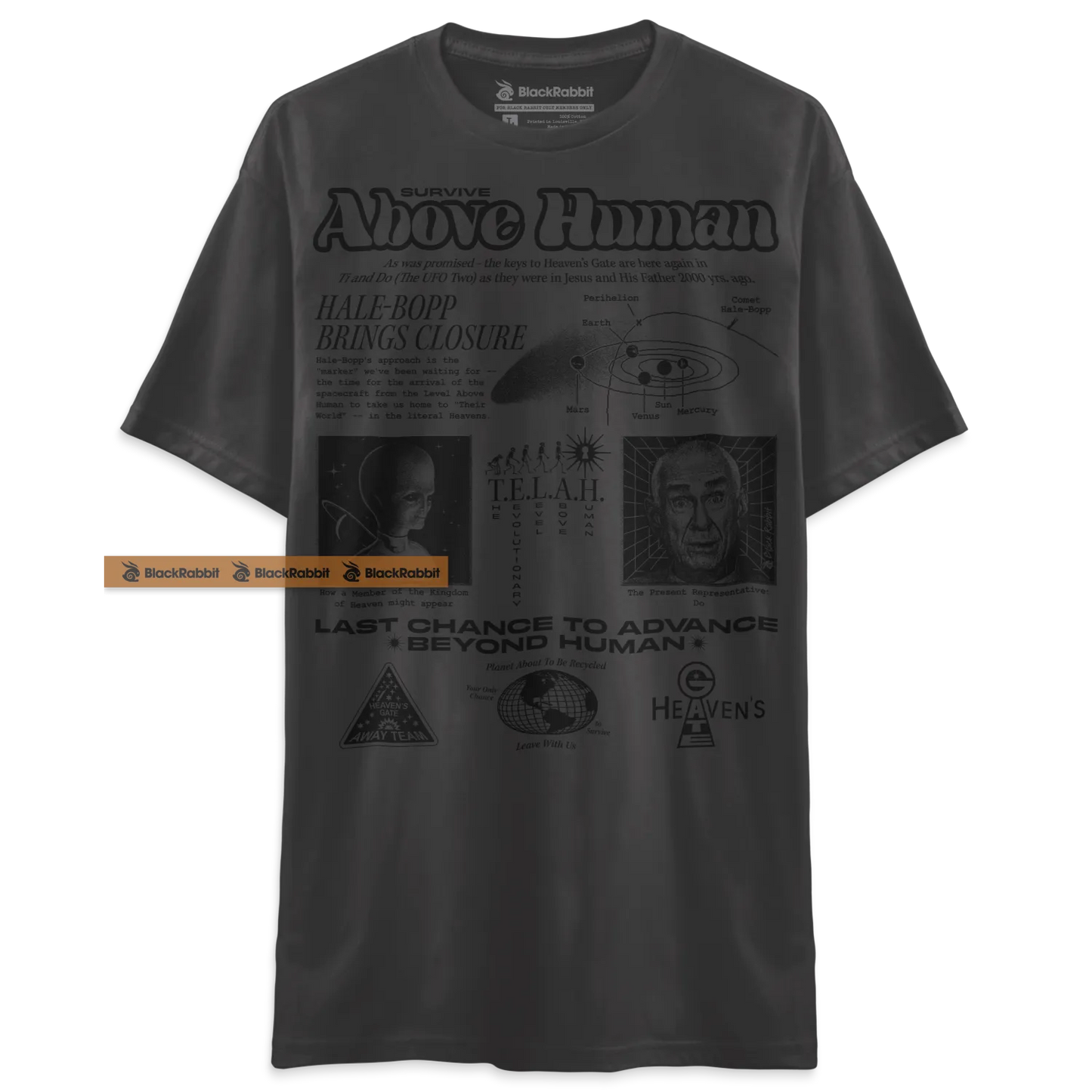 Heaven's Gate Cult Black and White Survive Above Human 90s Retro Vintage Unisex Classic T-Shirt