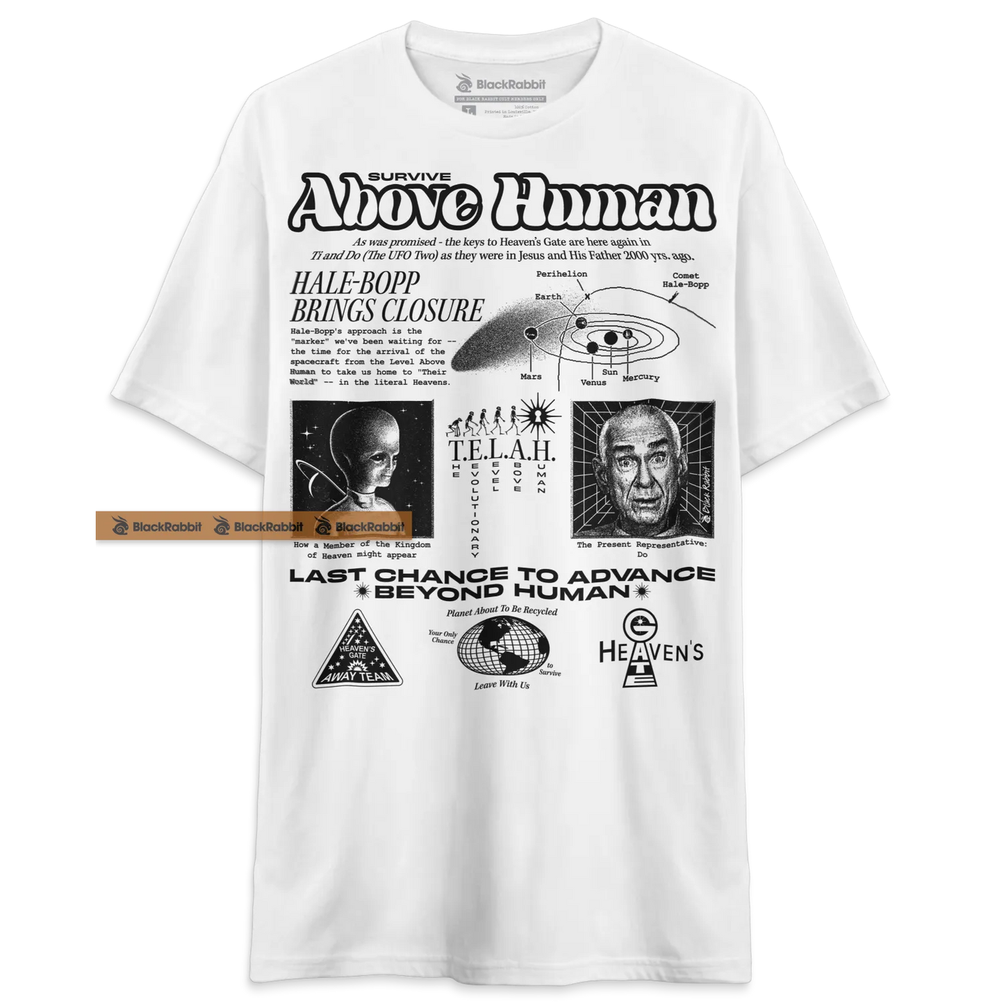 Heaven's Gate Cult Black and White Survive Above Human 90s Retro Vintage Unisex Classic T-Shirt