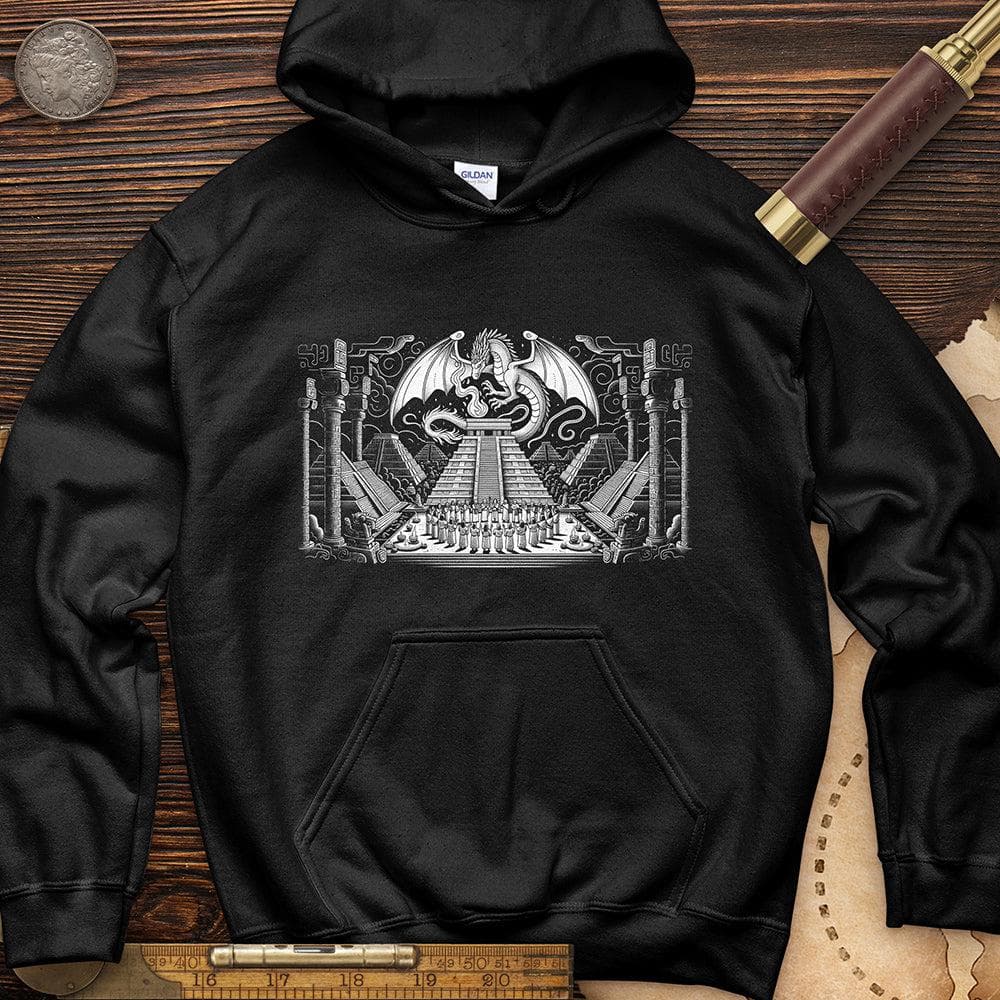 Dragon Skull Black And White Poste Hoodie