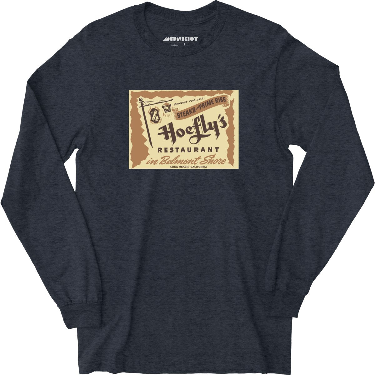 Hoefly's - Belmont Shore, CA - Vintage Restaurant - Long Sleeve T-Shirt