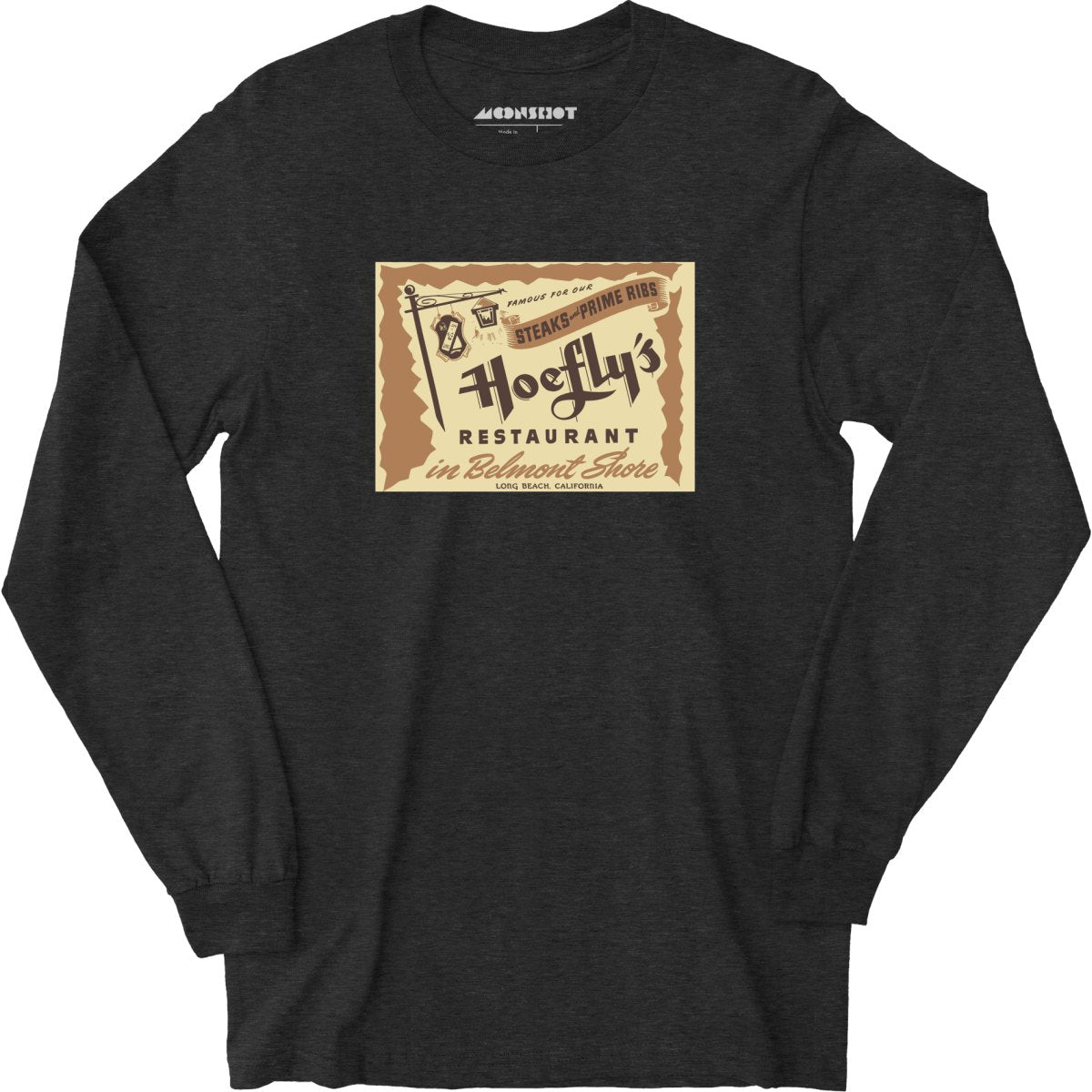 Hoefly's - Belmont Shore, CA - Vintage Restaurant - Long Sleeve T-Shirt