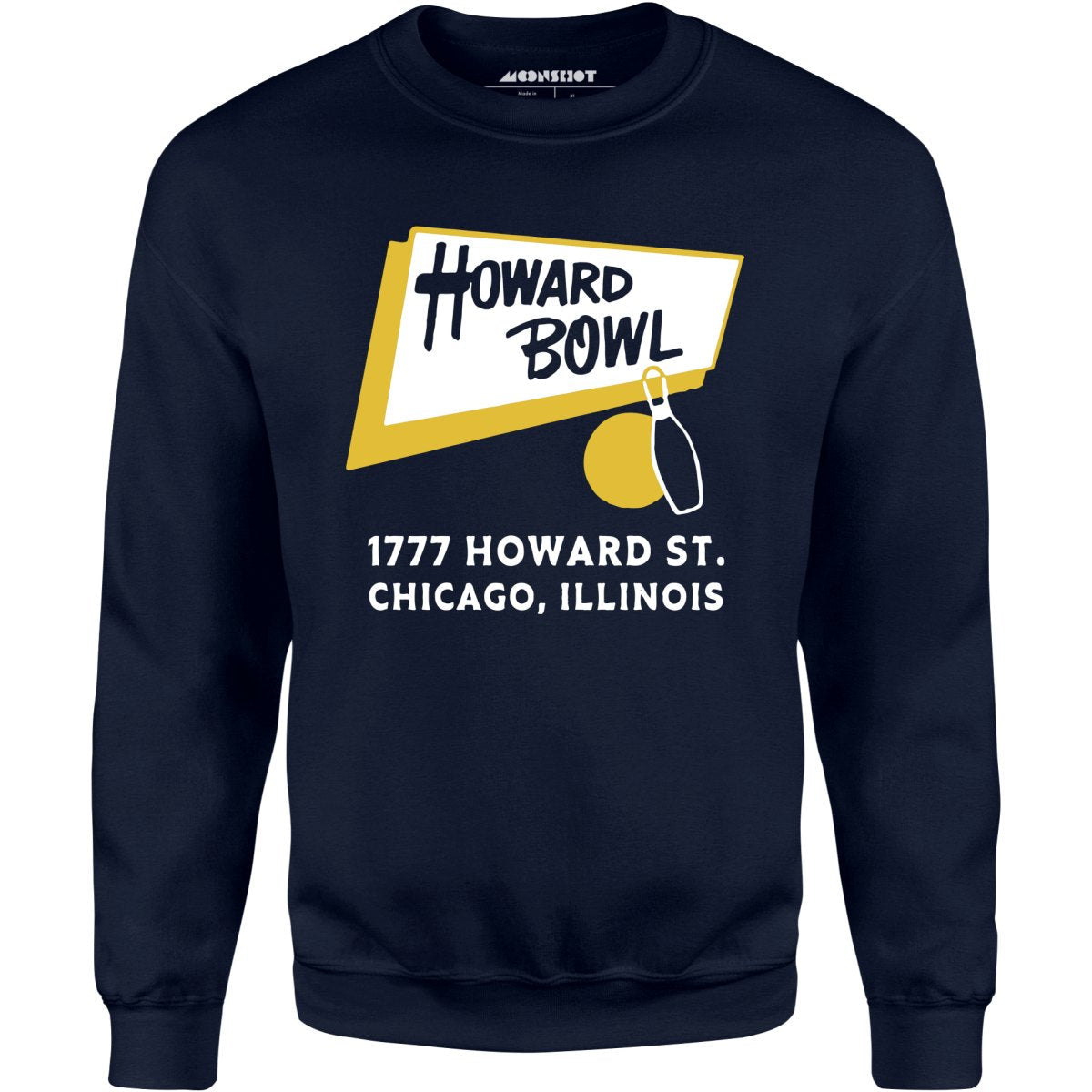Howard Bowl - Chicago, IL - Vintage Bowling Alley - Unisex Sweatshirt
