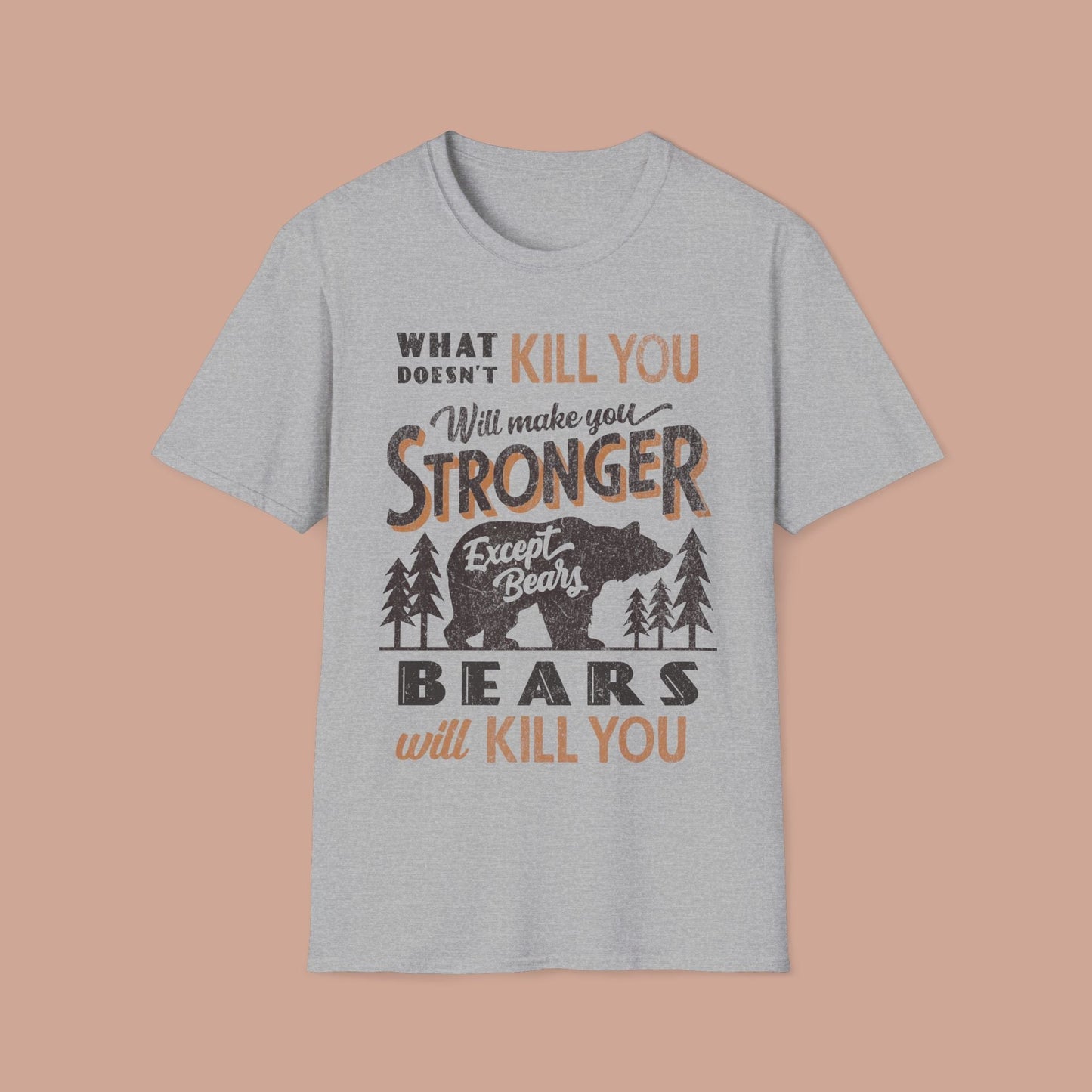 Humorous Camping Outdoor Bear Vintage T-shirt..