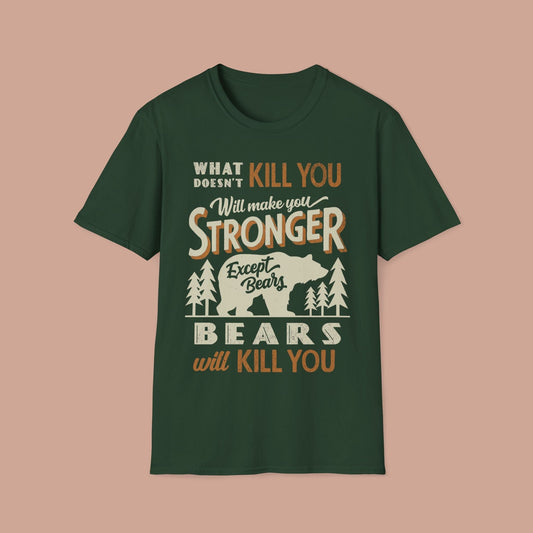 Humorous Camping Outdoor Bear Vintage T-shirt..