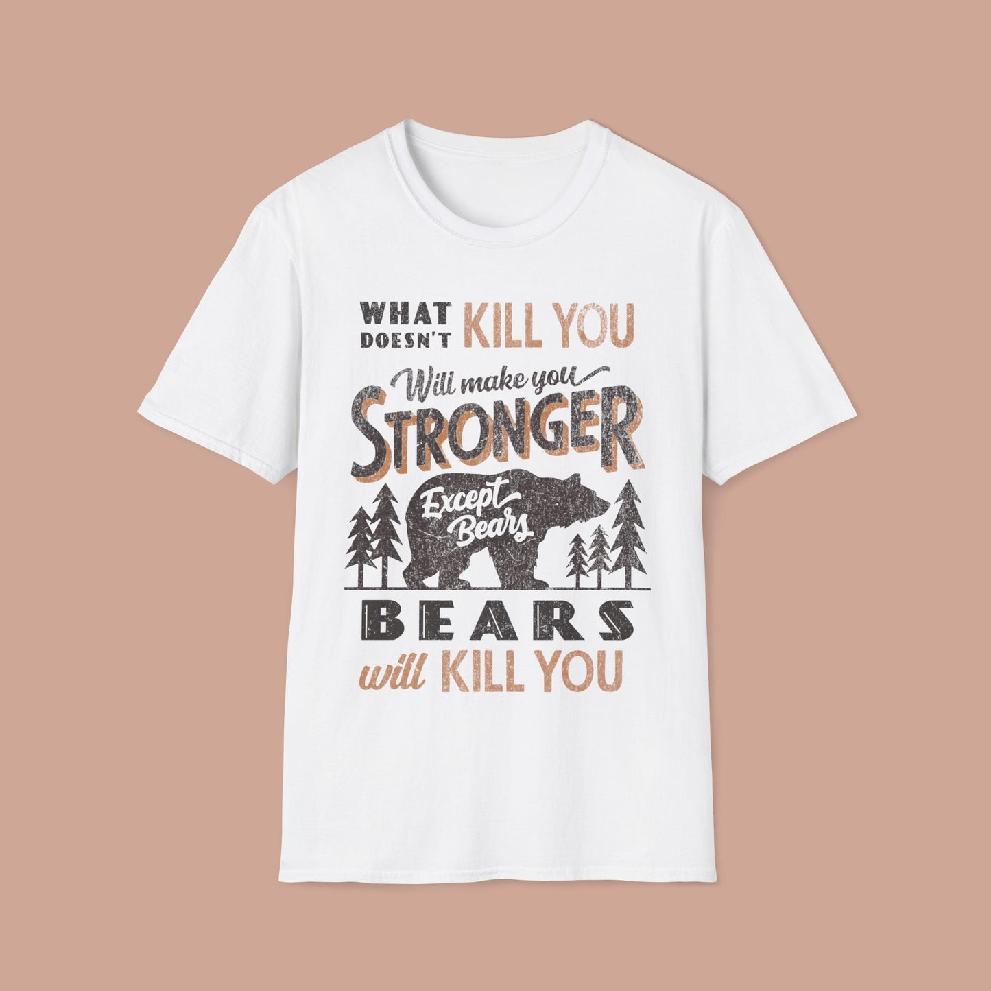 Humorous Camping Outdoor Bear Vintage T-shirt..