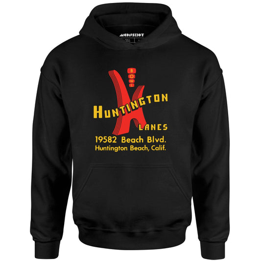 Huntington Lanes - Huntington Beach, CA - Vintage Bowling Alley - Unisex Hoodie